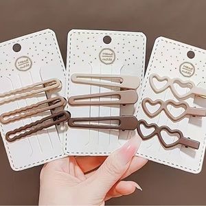 Hair Clips Brown Tones ( 9 pieces)